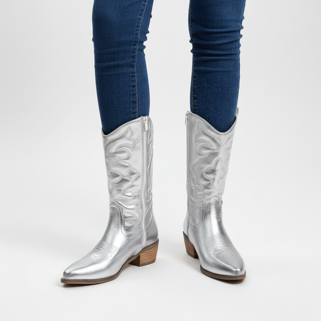 Nordspur | Mid Calf Embroidered Cowboy Boots