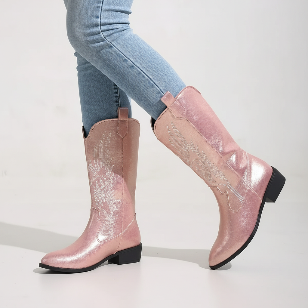 Nordspur | Mid Calf Embroidered Cowboy Boots