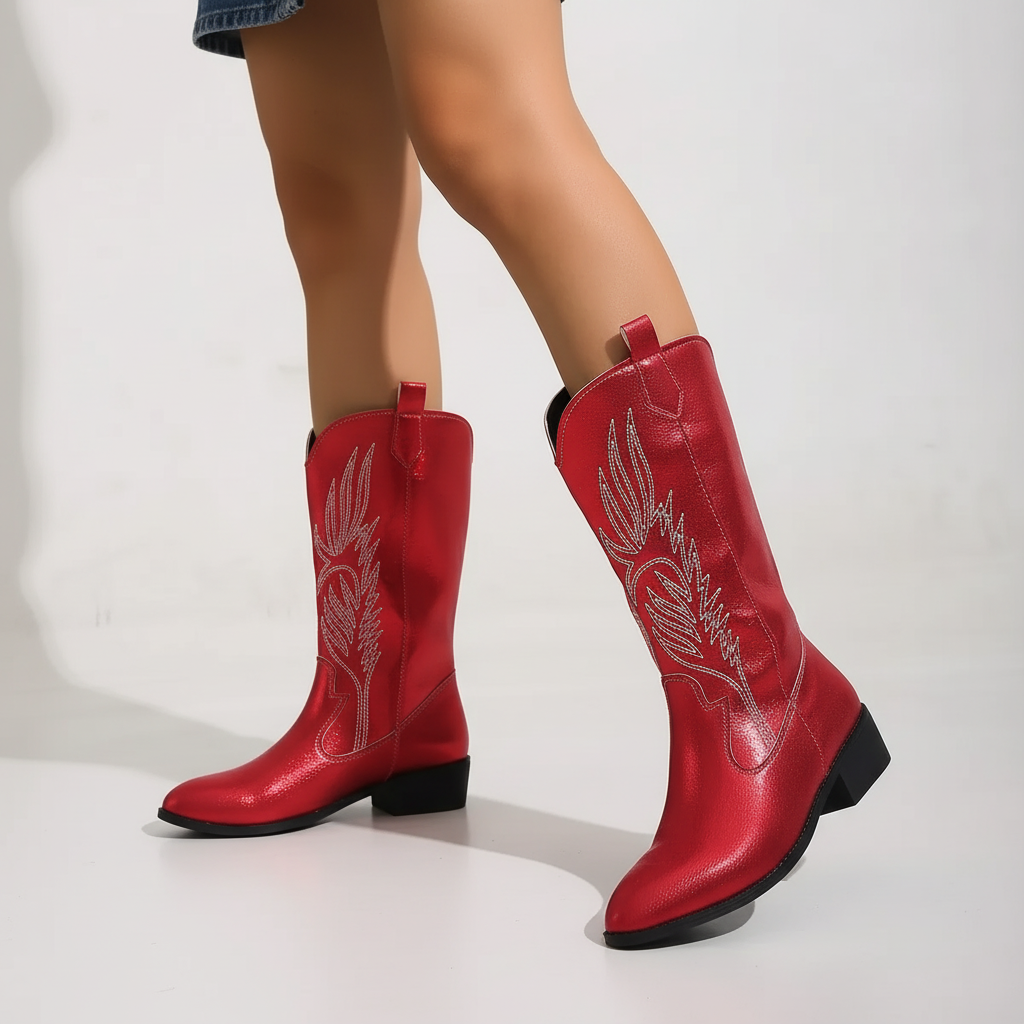 Nordspur | Mid Calf Embroidered Cowboy Boots