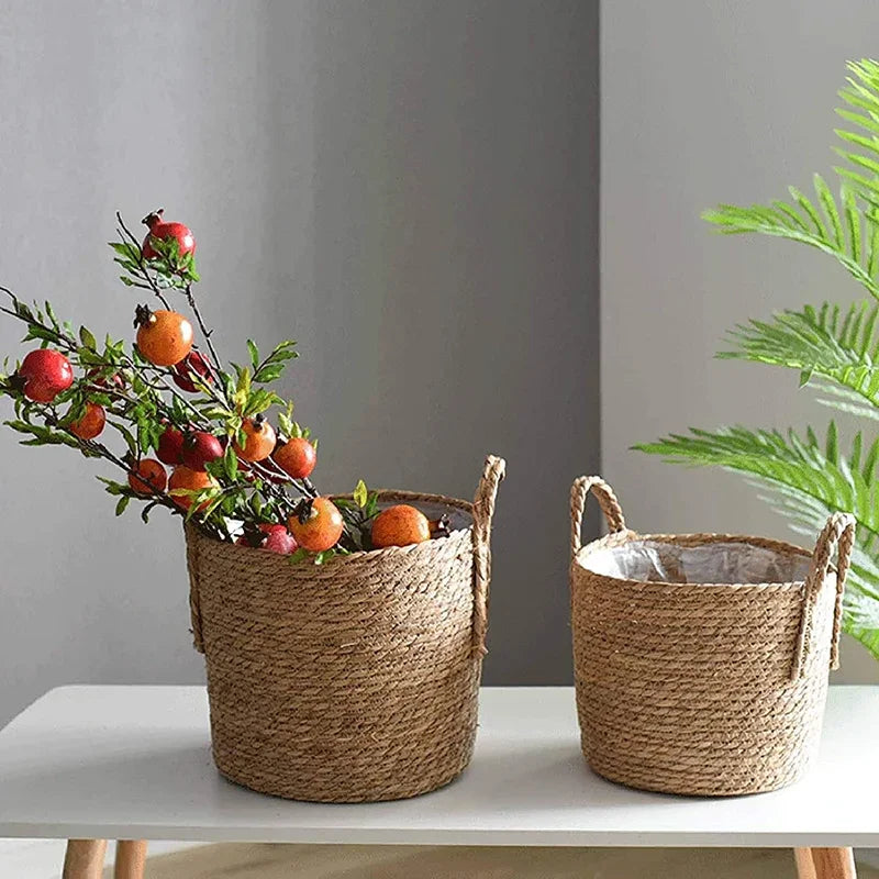 Nordspur | Nestara Hand-Woven Floor Plant Basket With Handles