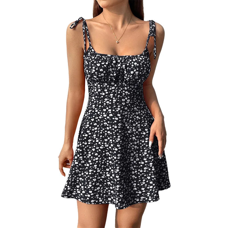 Nordspur | Parisia Floral Print Short Sundress With Tie Straps