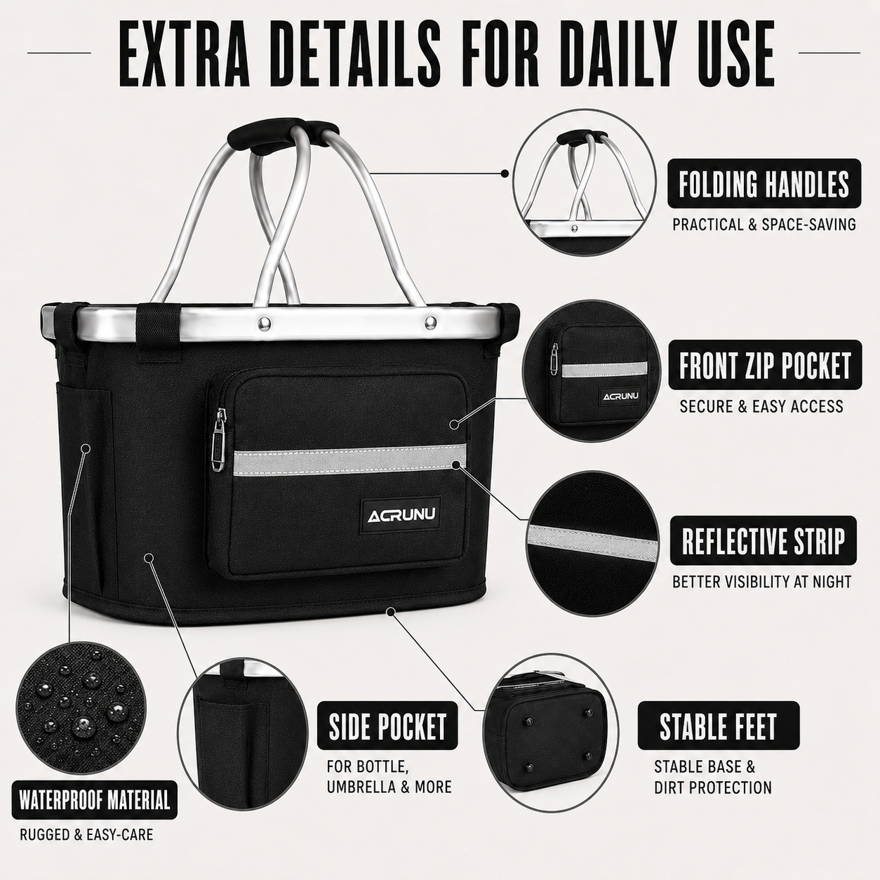 Nordspur | Pawdler Portable Bicycle Front Basket Carrier