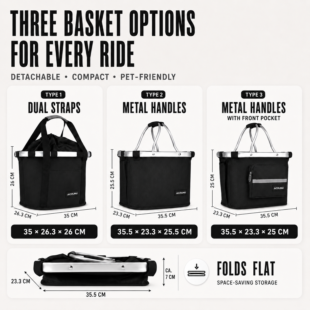 Nordspur | Pawdler Portable Bicycle Front Basket Carrier