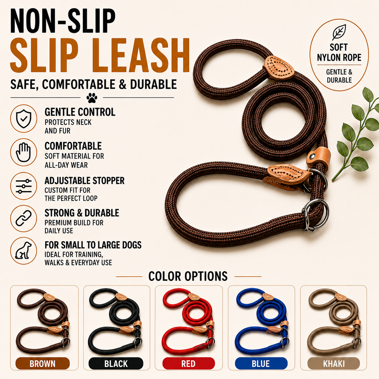 Nordspur | Pawloop Adjustable Rope Slip Lead And Collar
