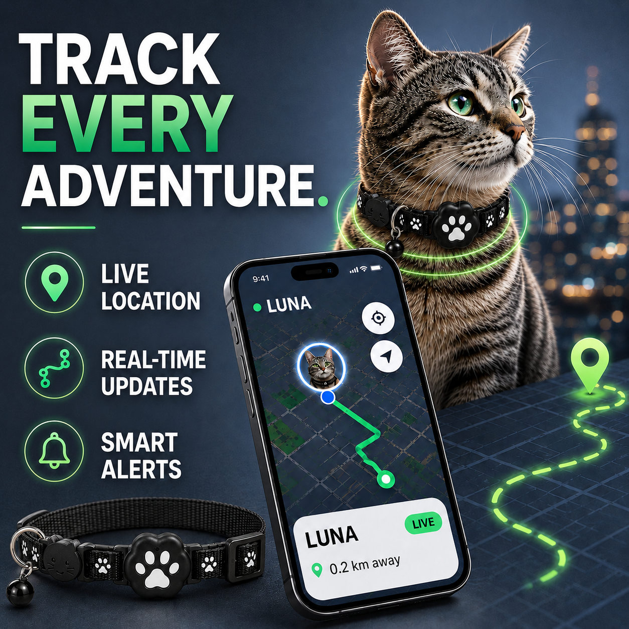 Nordspur | Pawtrackr GPS-Enabled Adjustable Pet Collar