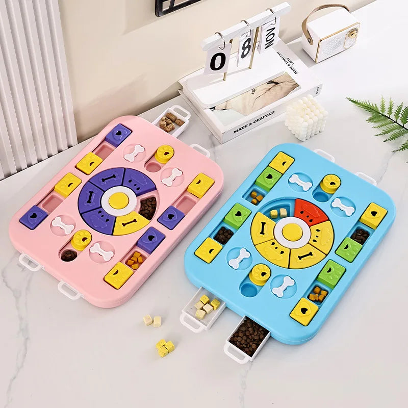 Hunde Intelligenzspielzeug Schiebe-Puzzle Brett für Leckerlis