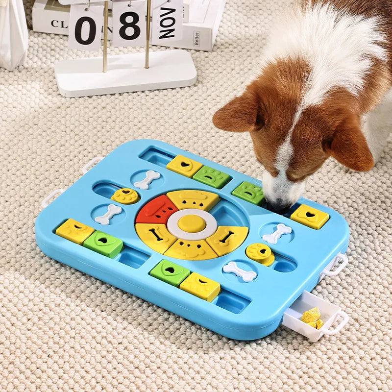Hunde Intelligenzspielzeug Schiebe-Puzzle Brett für Leckerlis