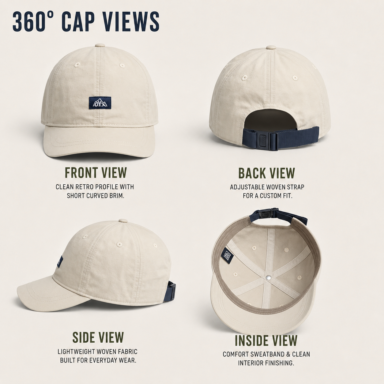 Nordspur | Peaksley Retro Short-Brim Baseball Cap
