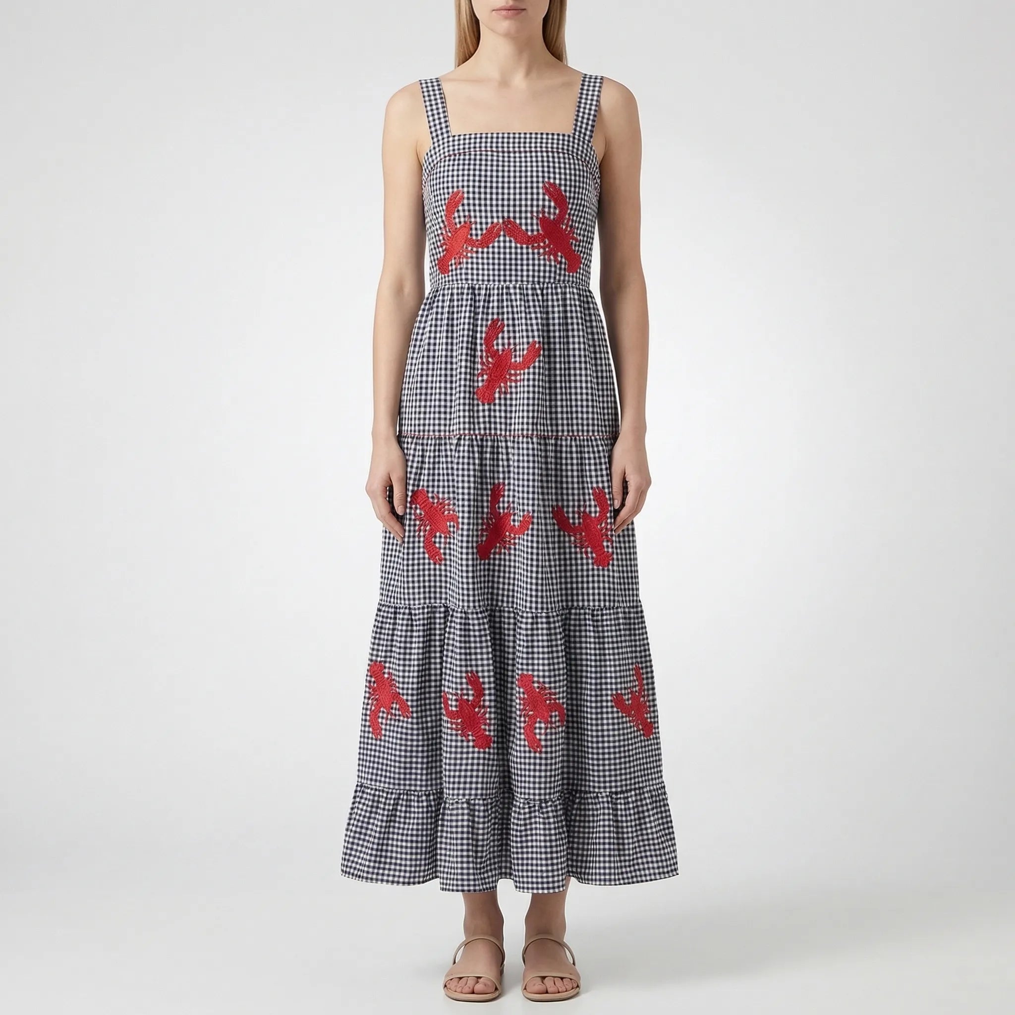 Nordspur | Plaidella Sleeveless Plaid Midi Slip Dress