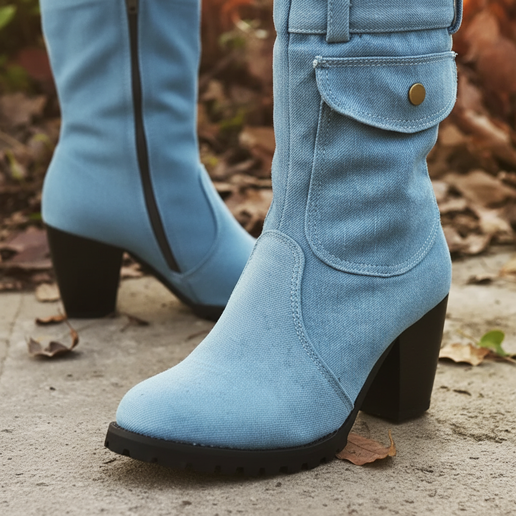 Nordspur | Pointed Toe Denim Ankle Boots