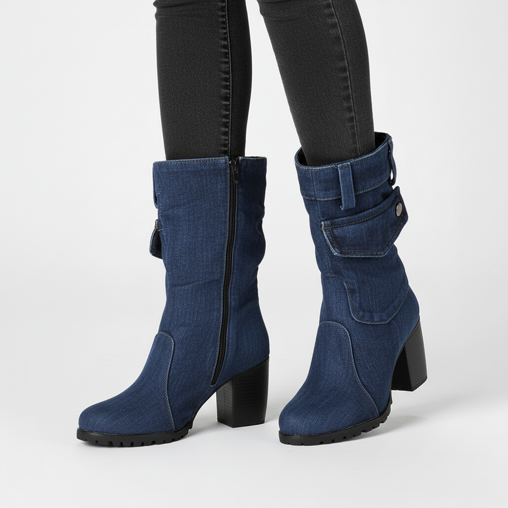 Nordspur | Pointed Toe Denim Ankle Boots