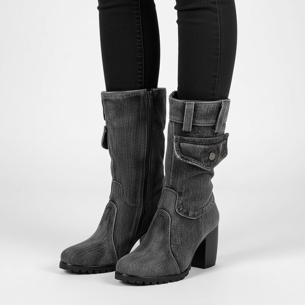Nordspur | Pointed Toe Denim Ankle Boots