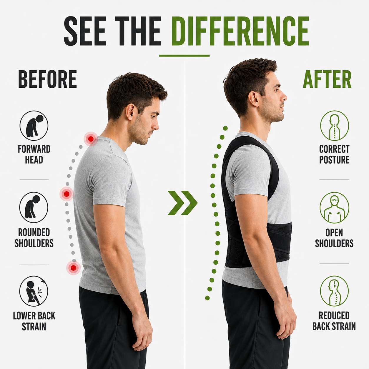 Nordspur | PostuRise Adjustable Unisex Posture Brace