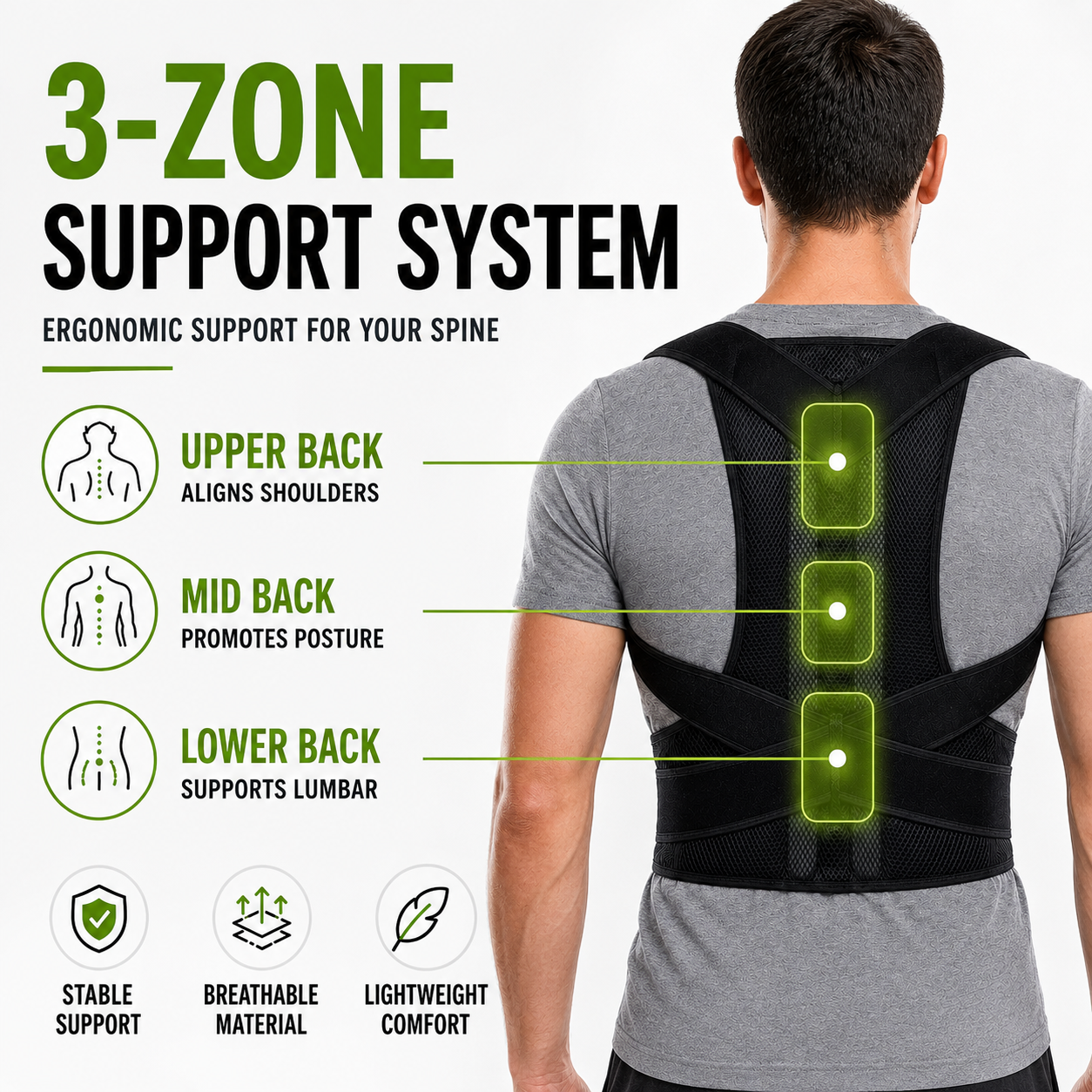 Nordspur | PostuRise Adjustable Unisex Posture Brace