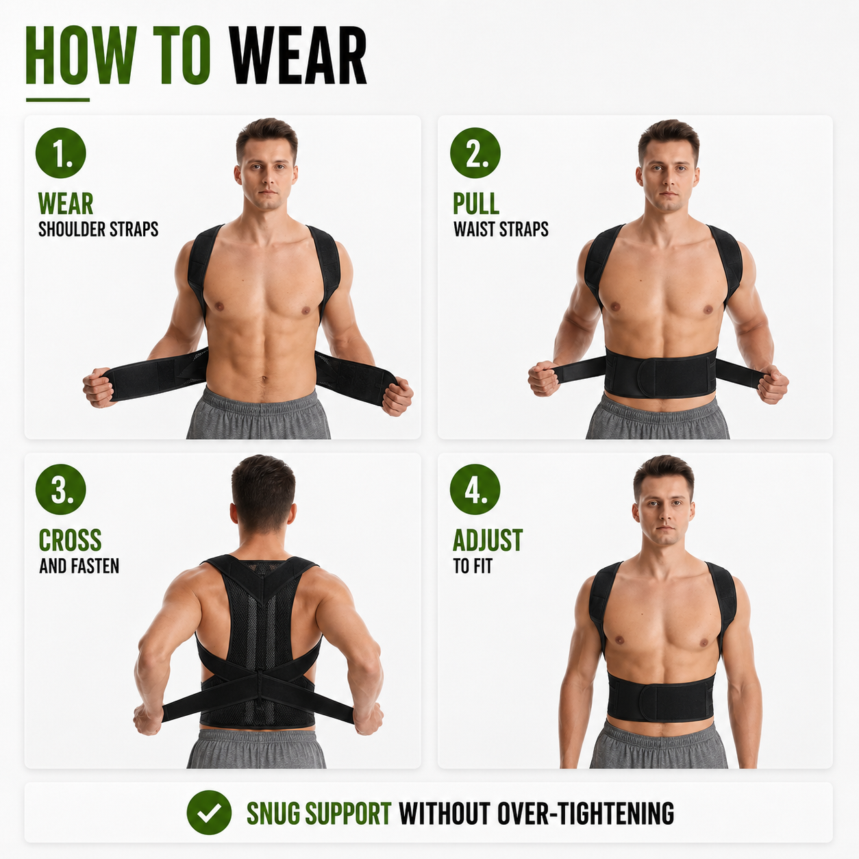 Nordspur | PostuRise Adjustable Unisex Posture Brace