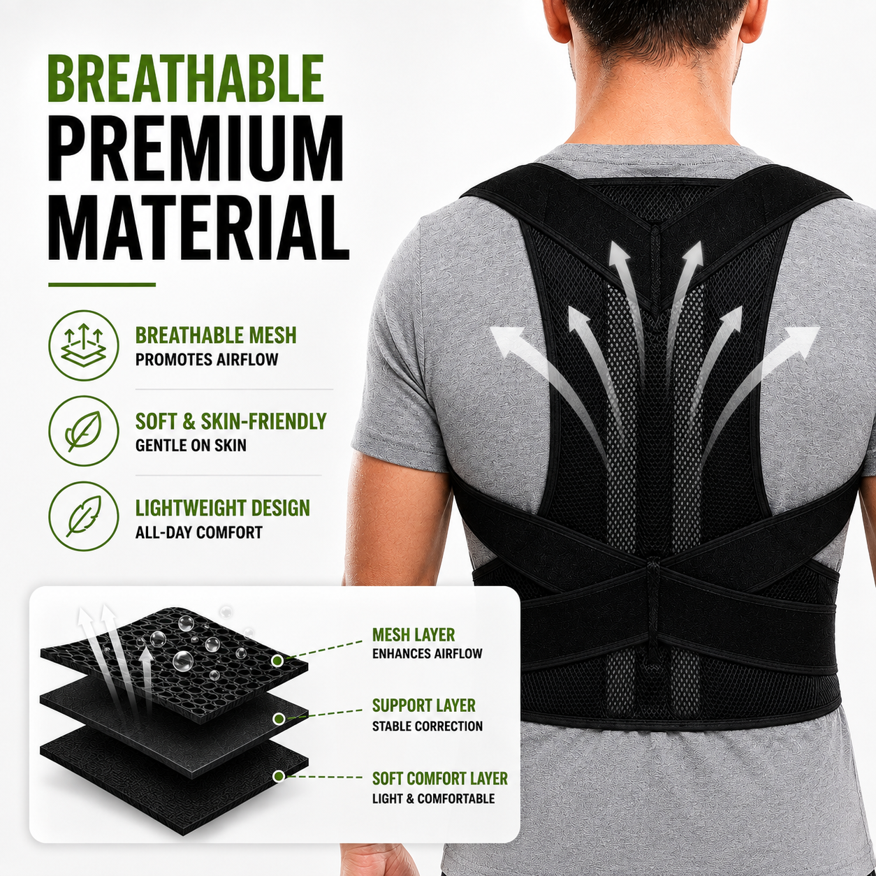 Nordspur | PostuRise Adjustable Unisex Posture Brace