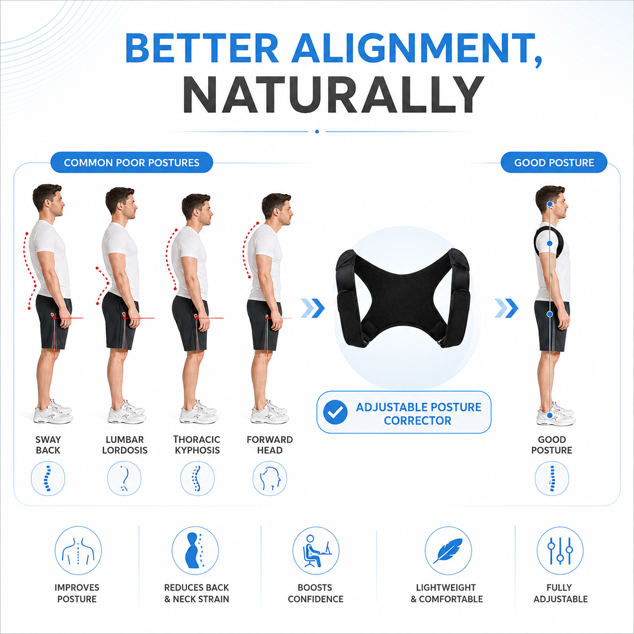 Nordspur | PostuSure Adjustable Shoulder Posture Brace