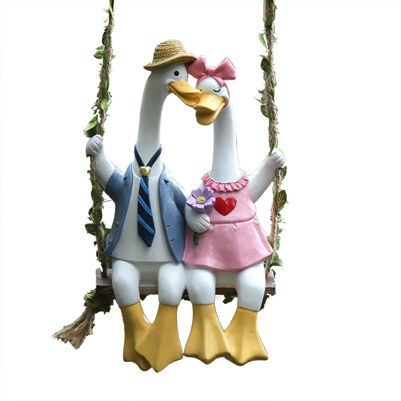 Nordspur | Quacksworth Couple Duck Swing Garden Figurine