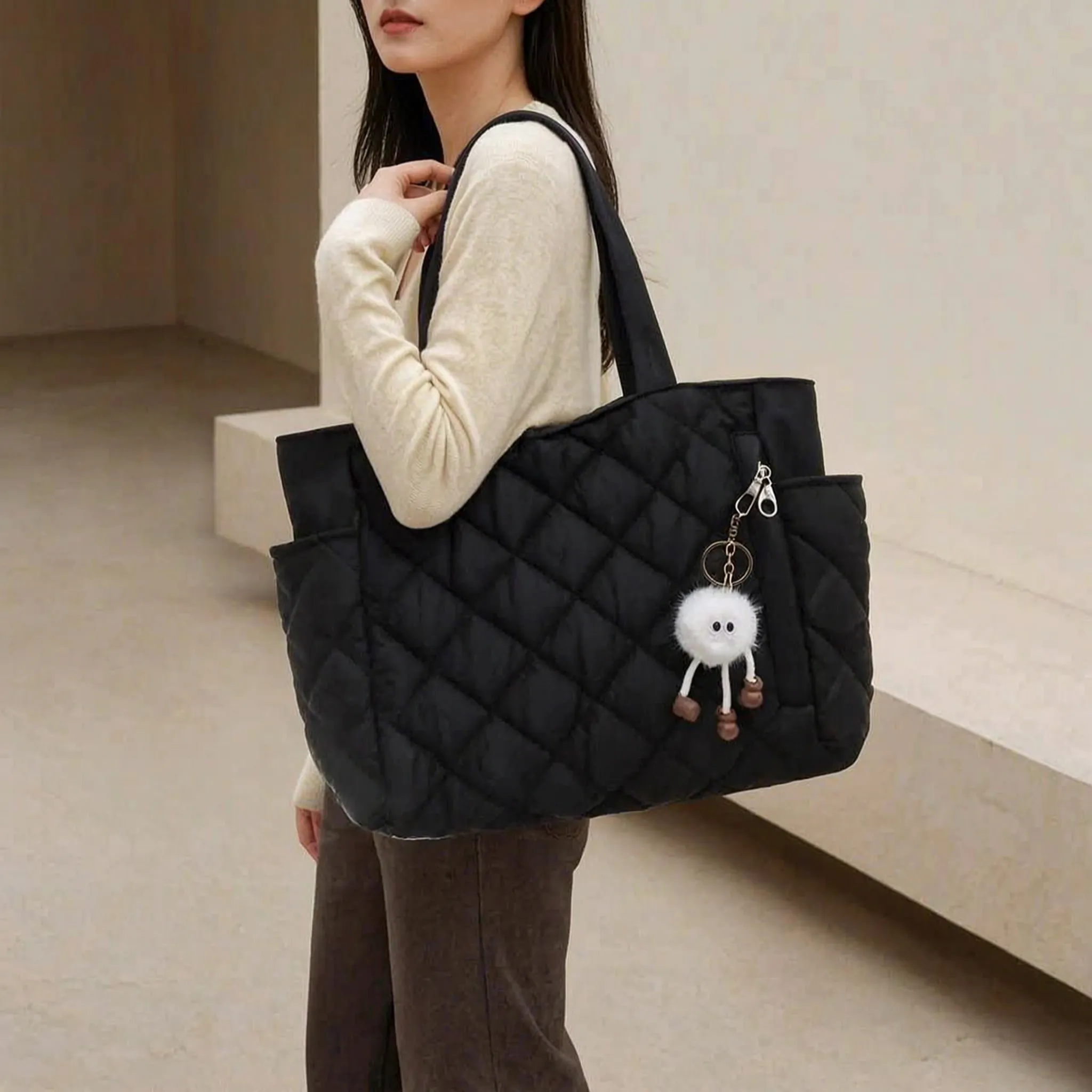 Nordspur | Quillavy Quilted Diamond-Pattern Tote Bag