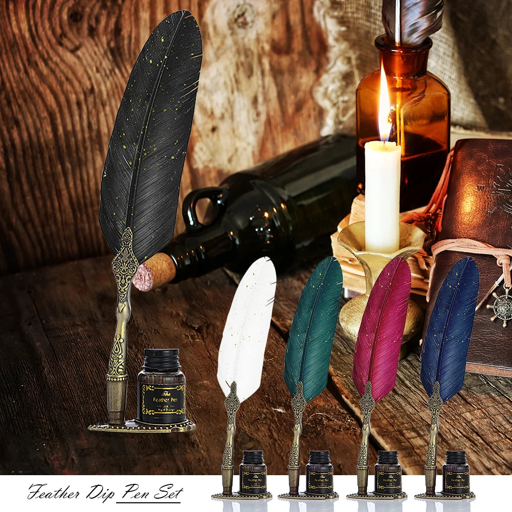 Nordspur | Quillora Vintage Style Feather Pen Set