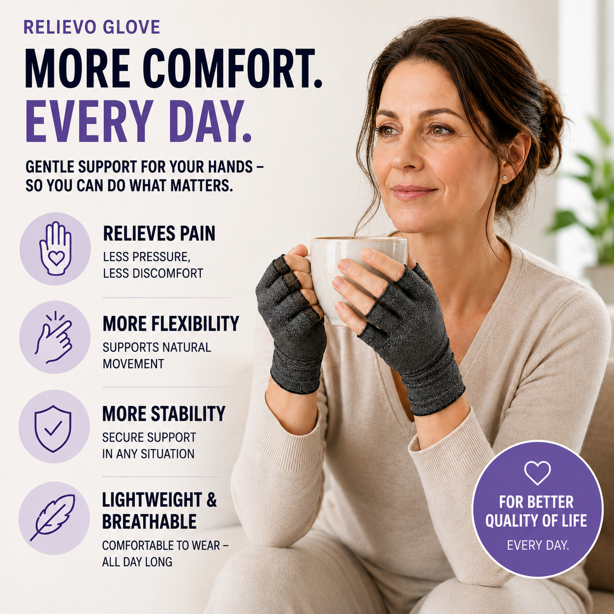 Nordspur | RelievoGlove Half Finger Compression Glove