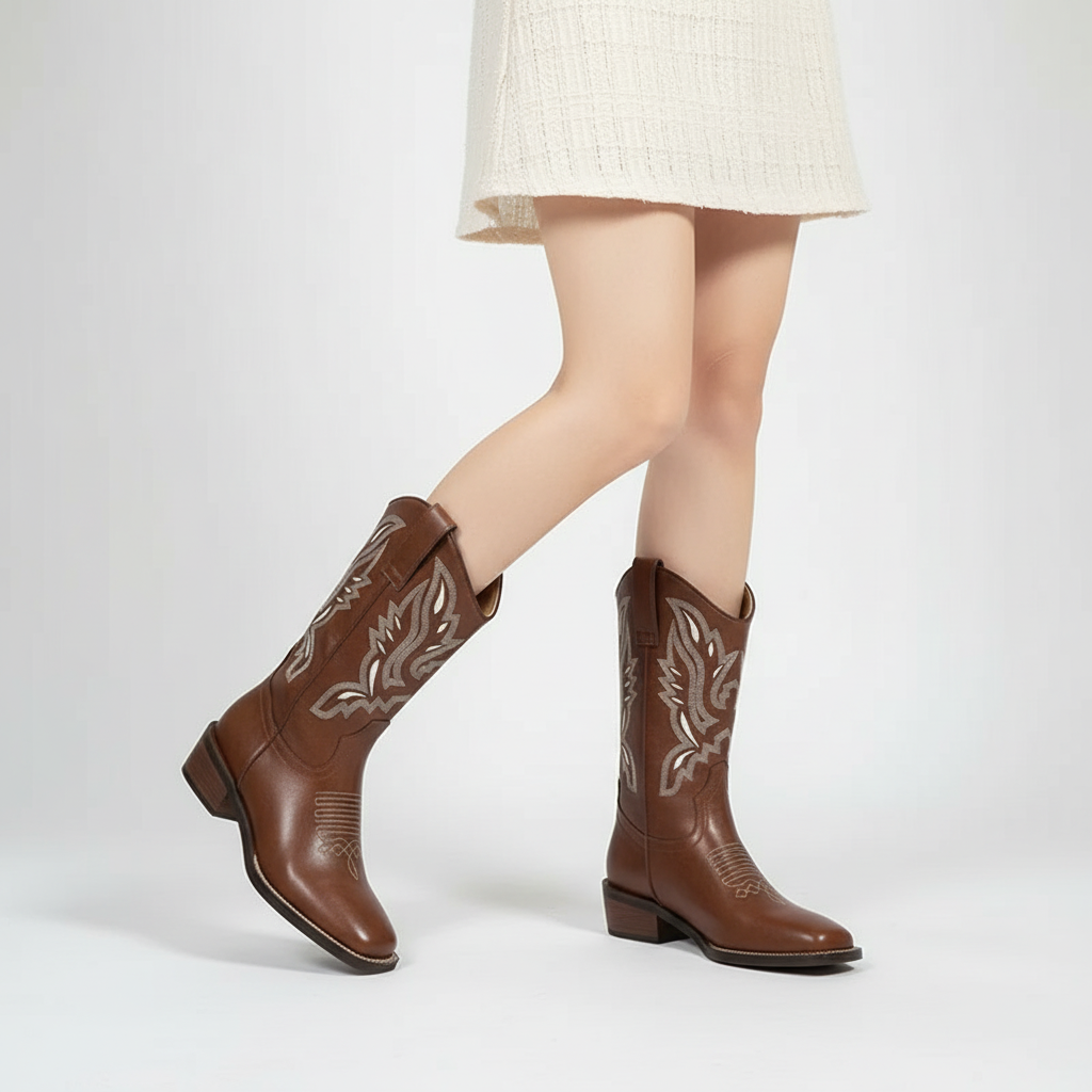 Nordspur | Retro Mid Calf Western Boot