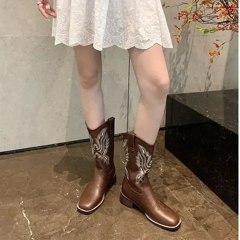 Nordspur | Retro Mid Calf Western Boot
