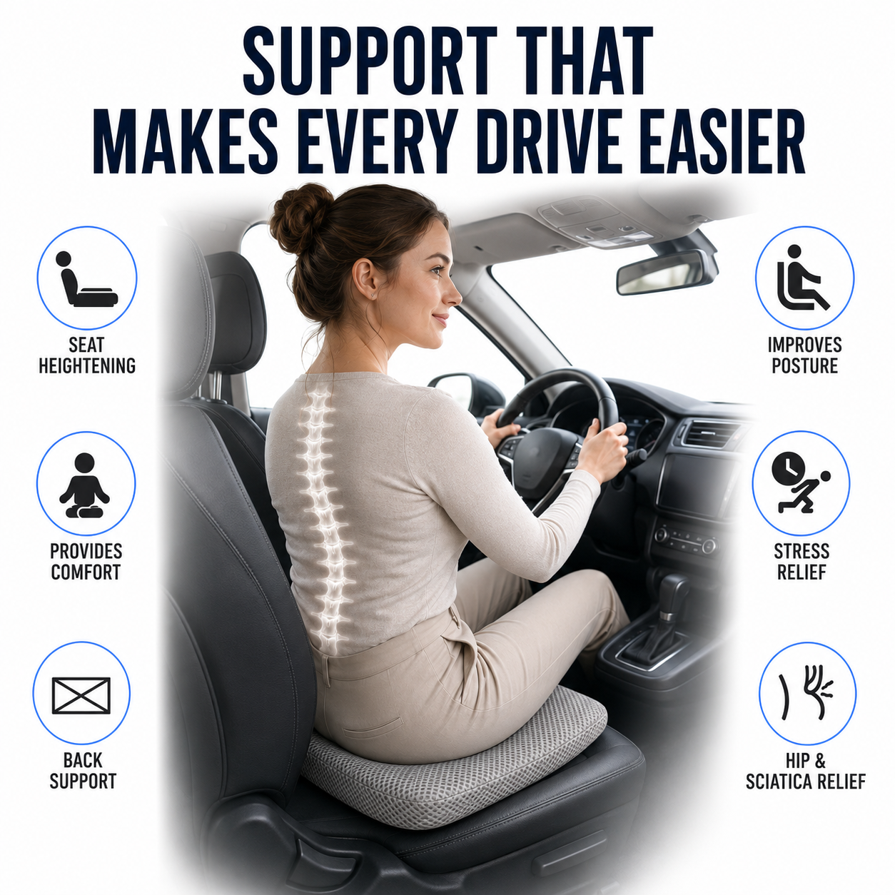 Nordspur | RideLift Breathable Honeycomb Seat Cushion