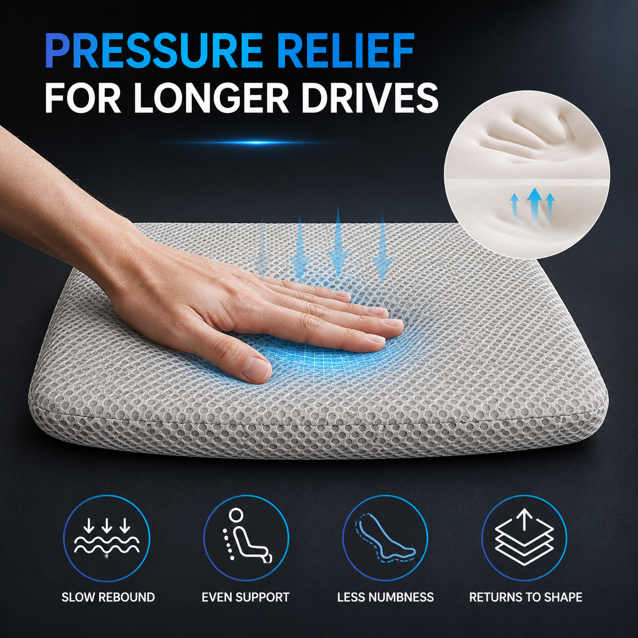 Nordspur | RideLift Breathable Honeycomb Seat Cushion