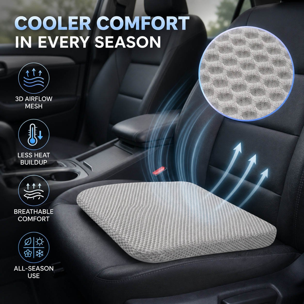 Nordspur | RideLift Breathable Honeycomb Seat Cushion