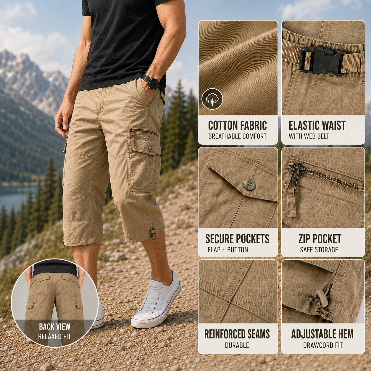 Nordspur | Roverix Below-Knee Cargo Hiking Shorts
