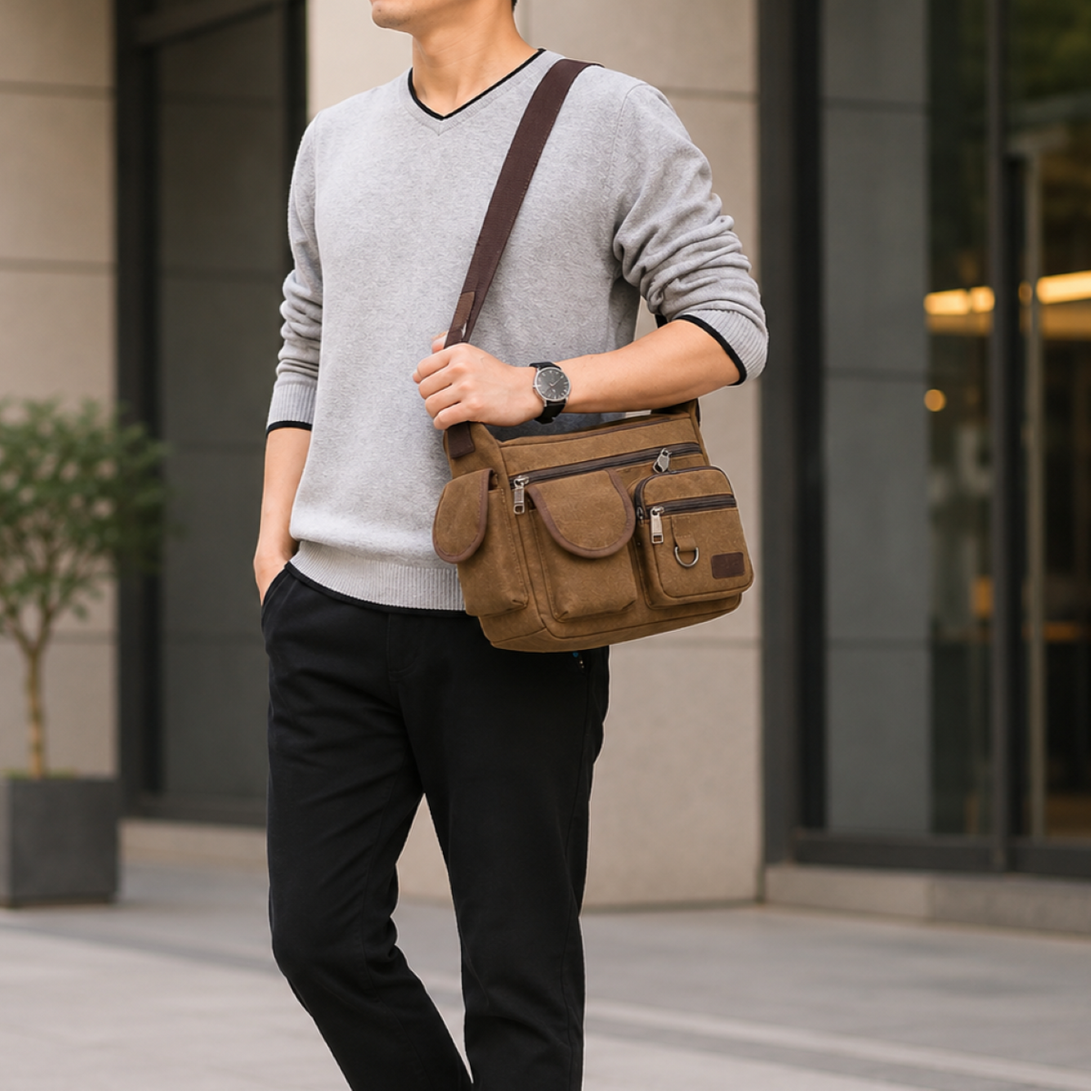 Nordspur | Rovlyn Vintage-Style Canvas Crossbody Bag