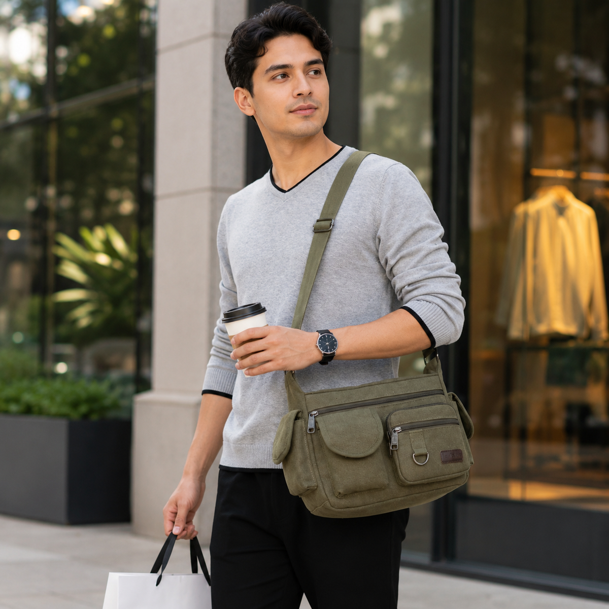Nordspur | Rovlyn Vintage-Style Canvas Crossbody Bag