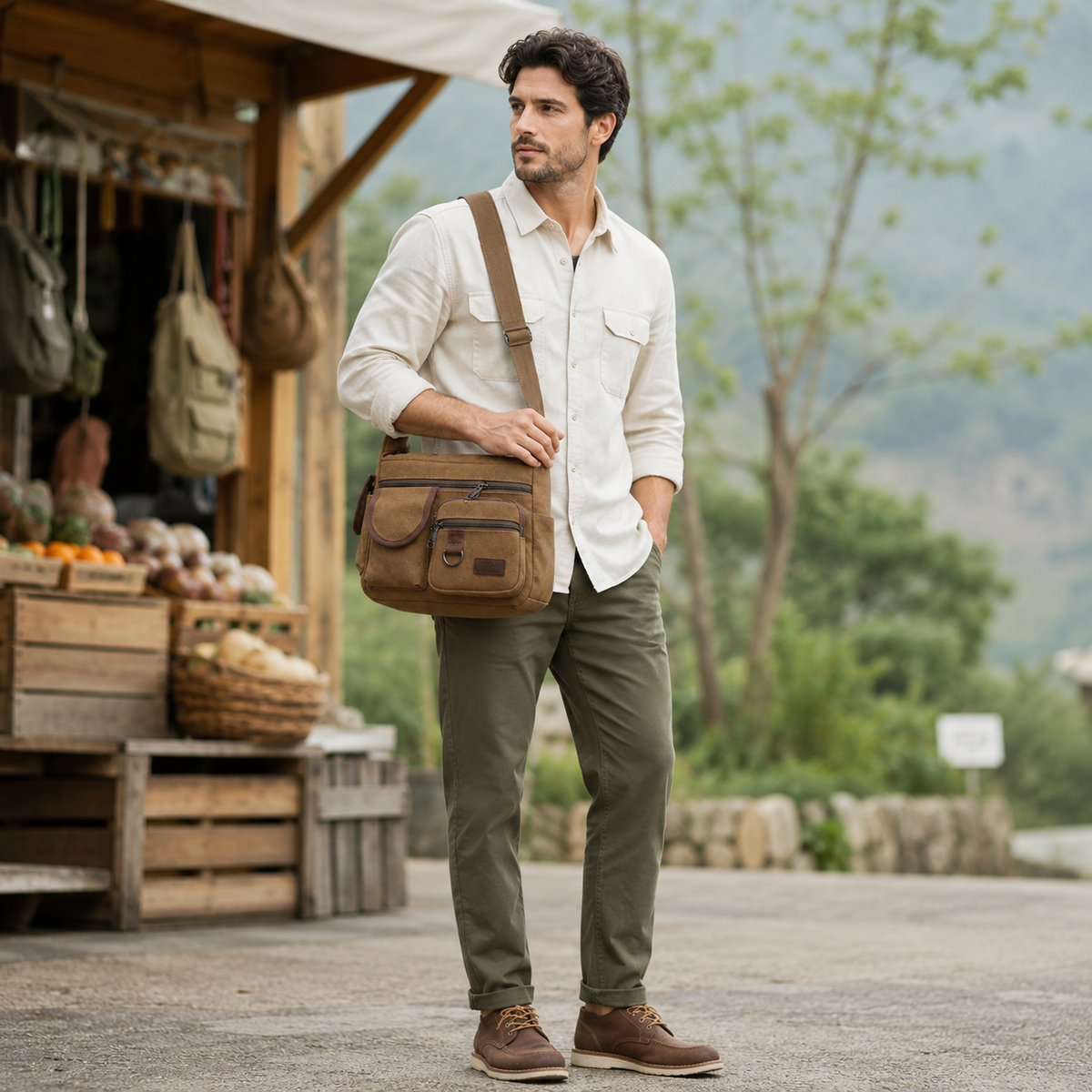 Nordspur | Rovlyn Vintage-Style Canvas Crossbody Bag