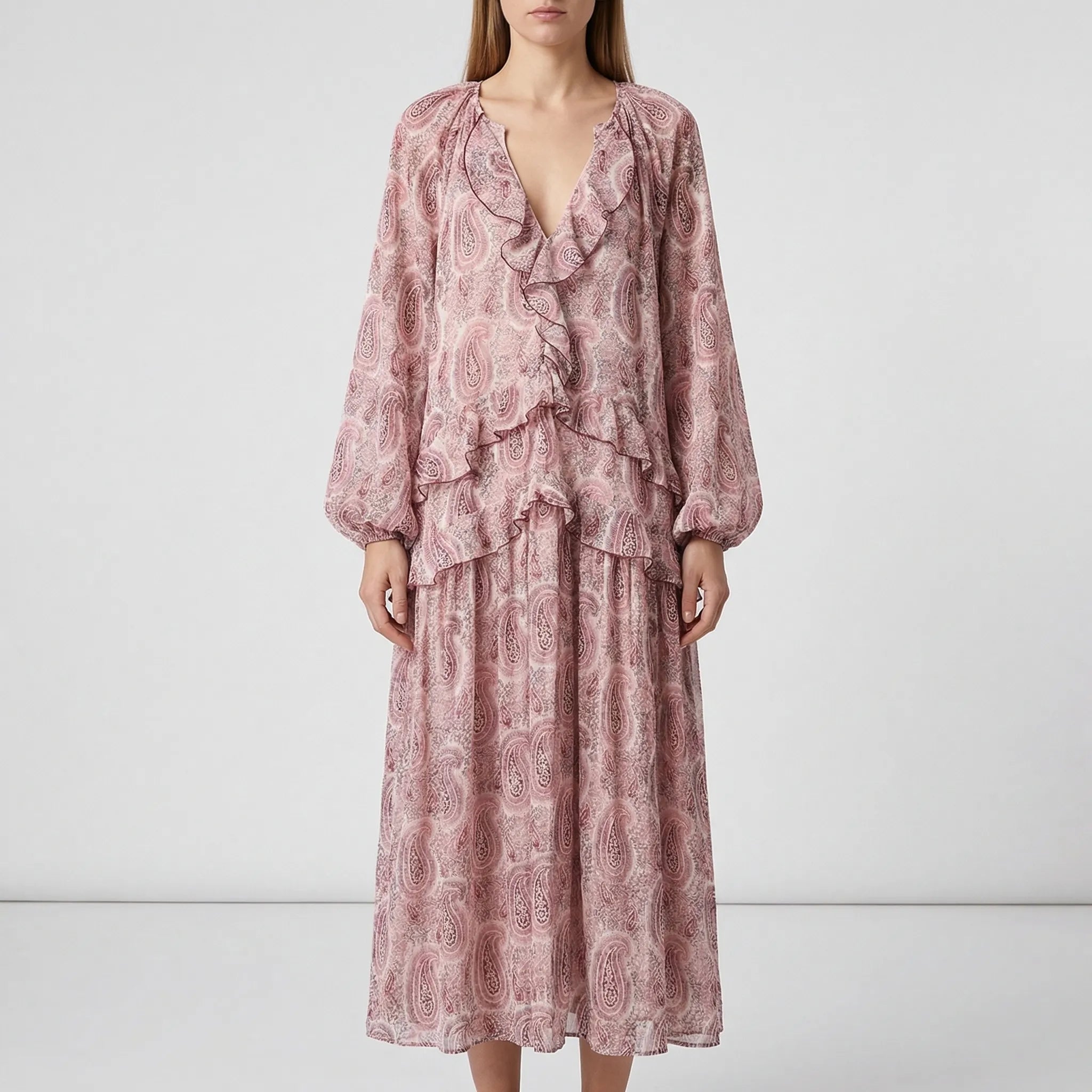 Nordspur | Ruffara Vintage Paisley Print Midi Dress