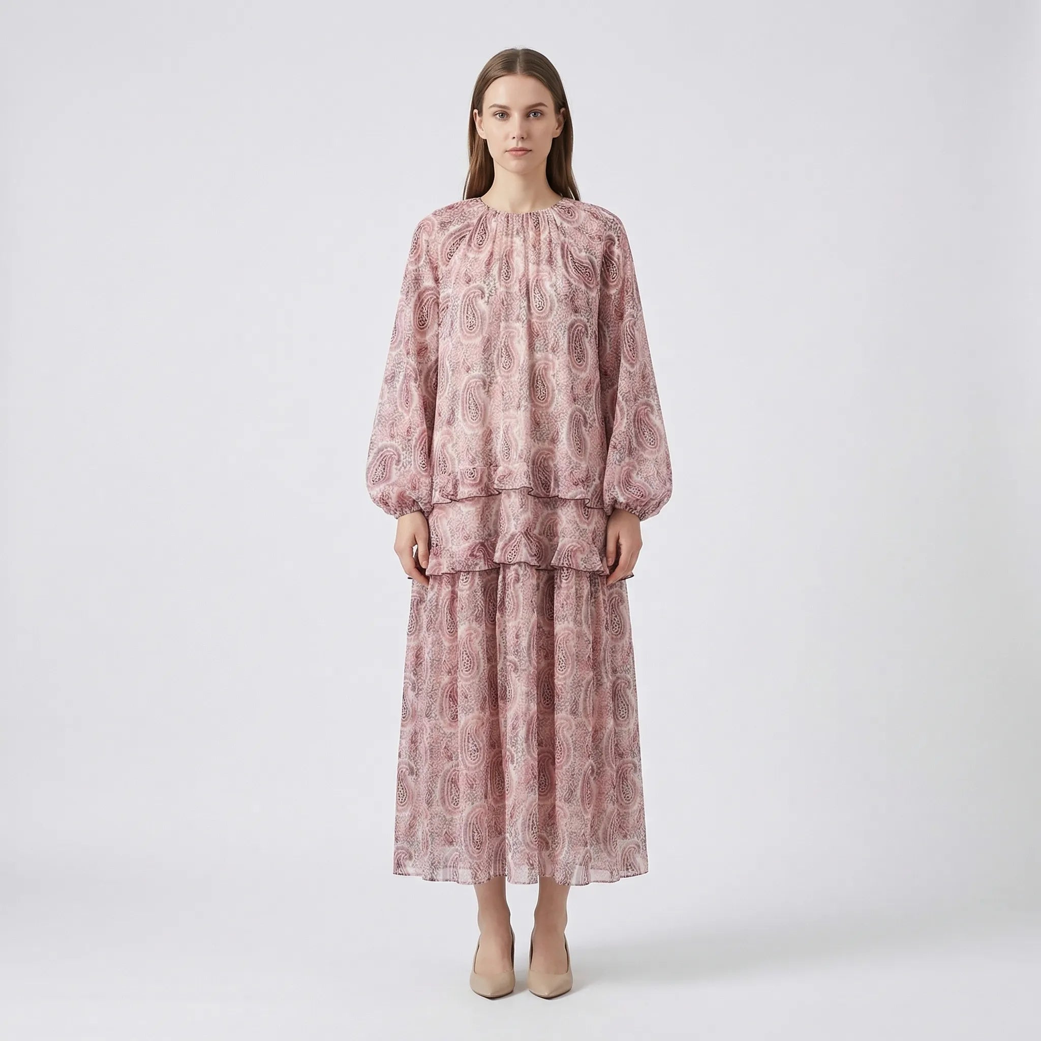 Nordspur | Ruffara Vintage Paisley Print Midi Dress