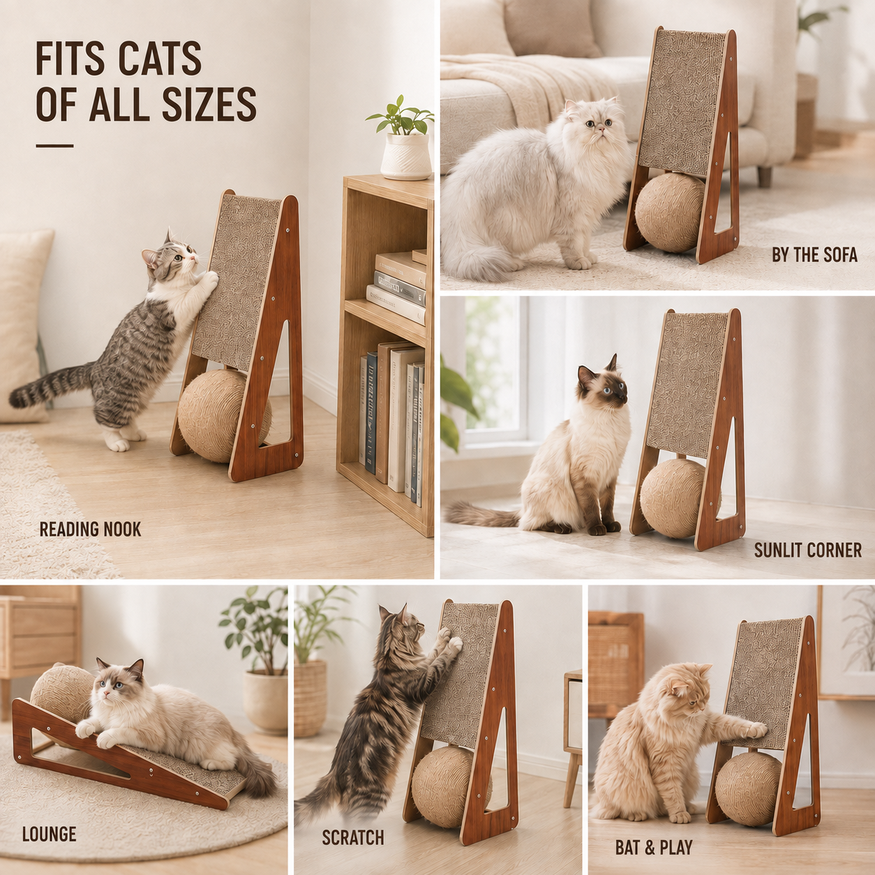 Nordspur | Scratchwell Vertical Wall-Leaning Cat Scratching Board