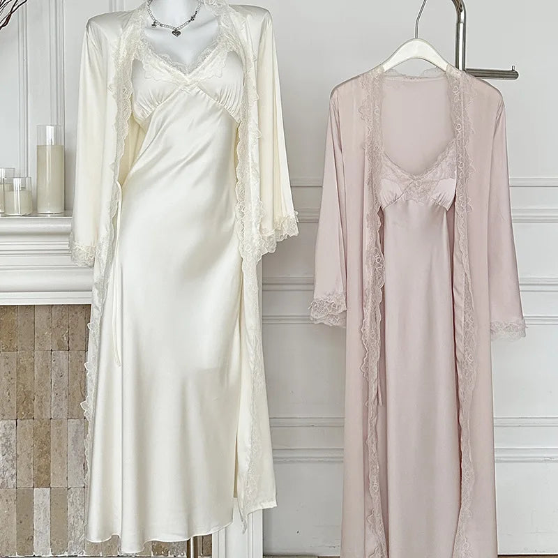 Nordspur | Serelume Long Lace Trimmed Robe Set
