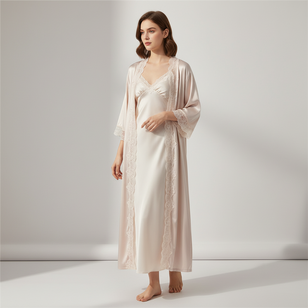 Nordspur | Serelume Long Lace Trimmed Robe Set