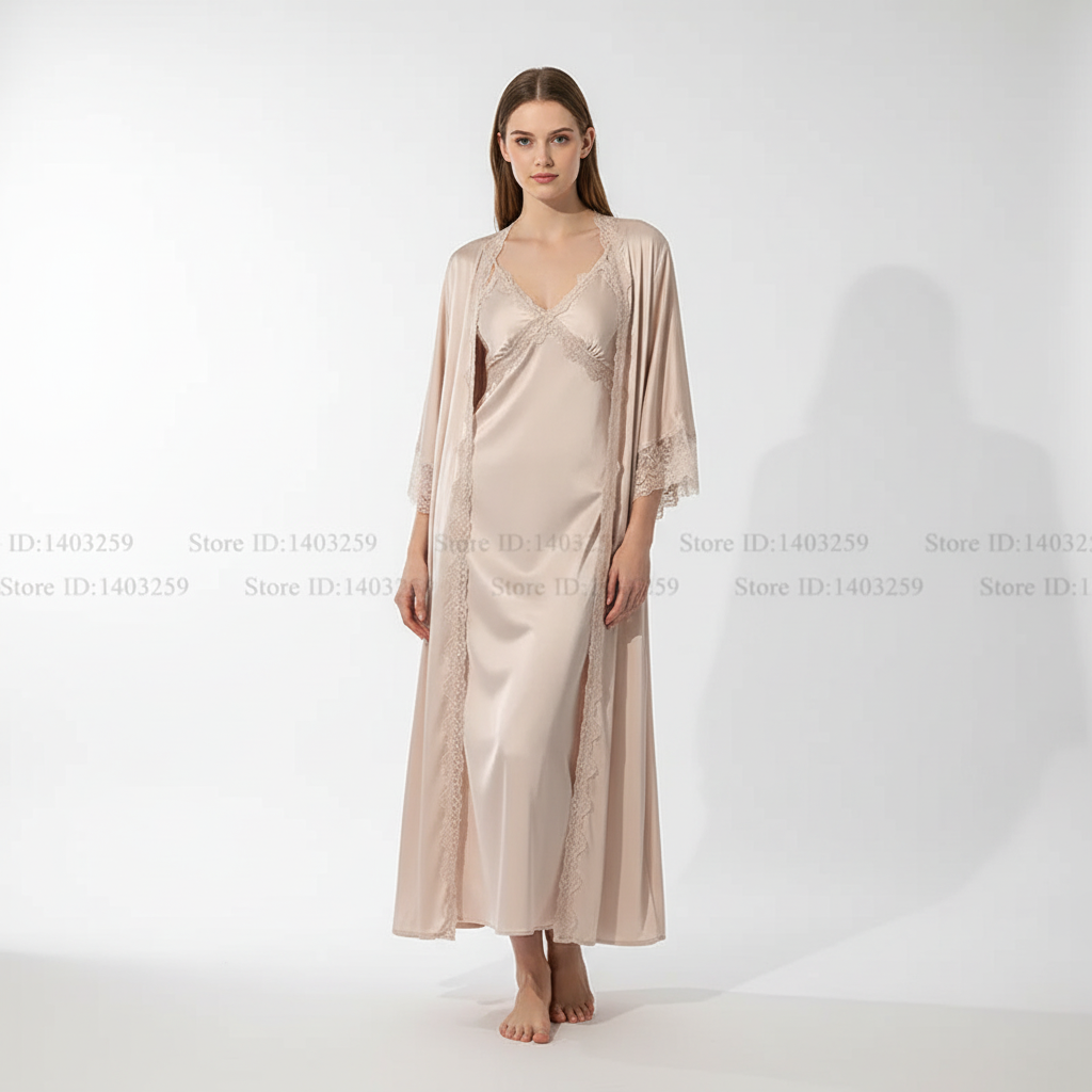 Nordspur | Serelume Long Lace Trimmed Robe Set