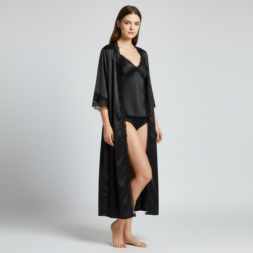 Nordspur | Serelume Long Lace Trimmed Robe Set