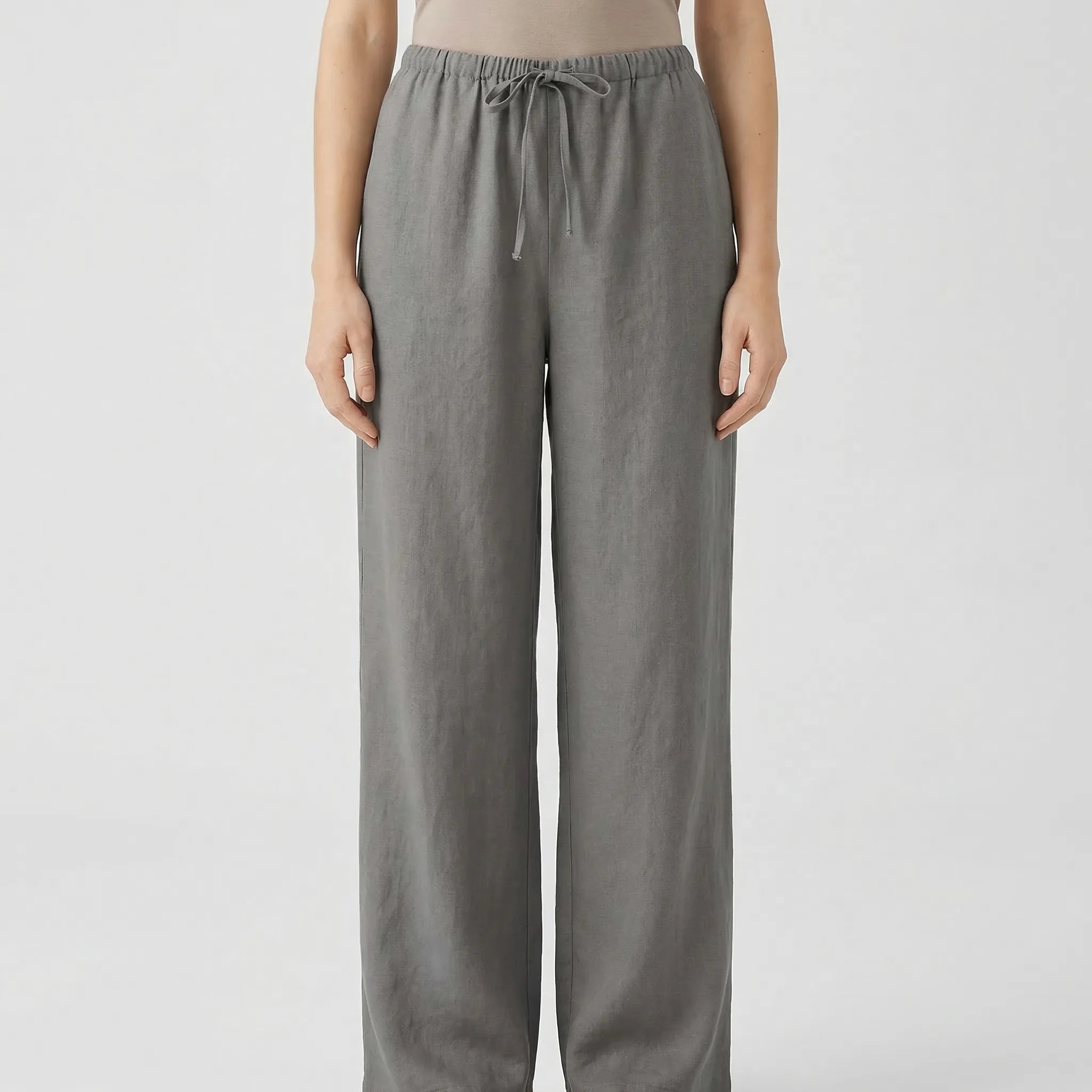 Nordspur | Serenvelle Wrap-Style Lace-Up Top And Wide-Leg Trouser Set