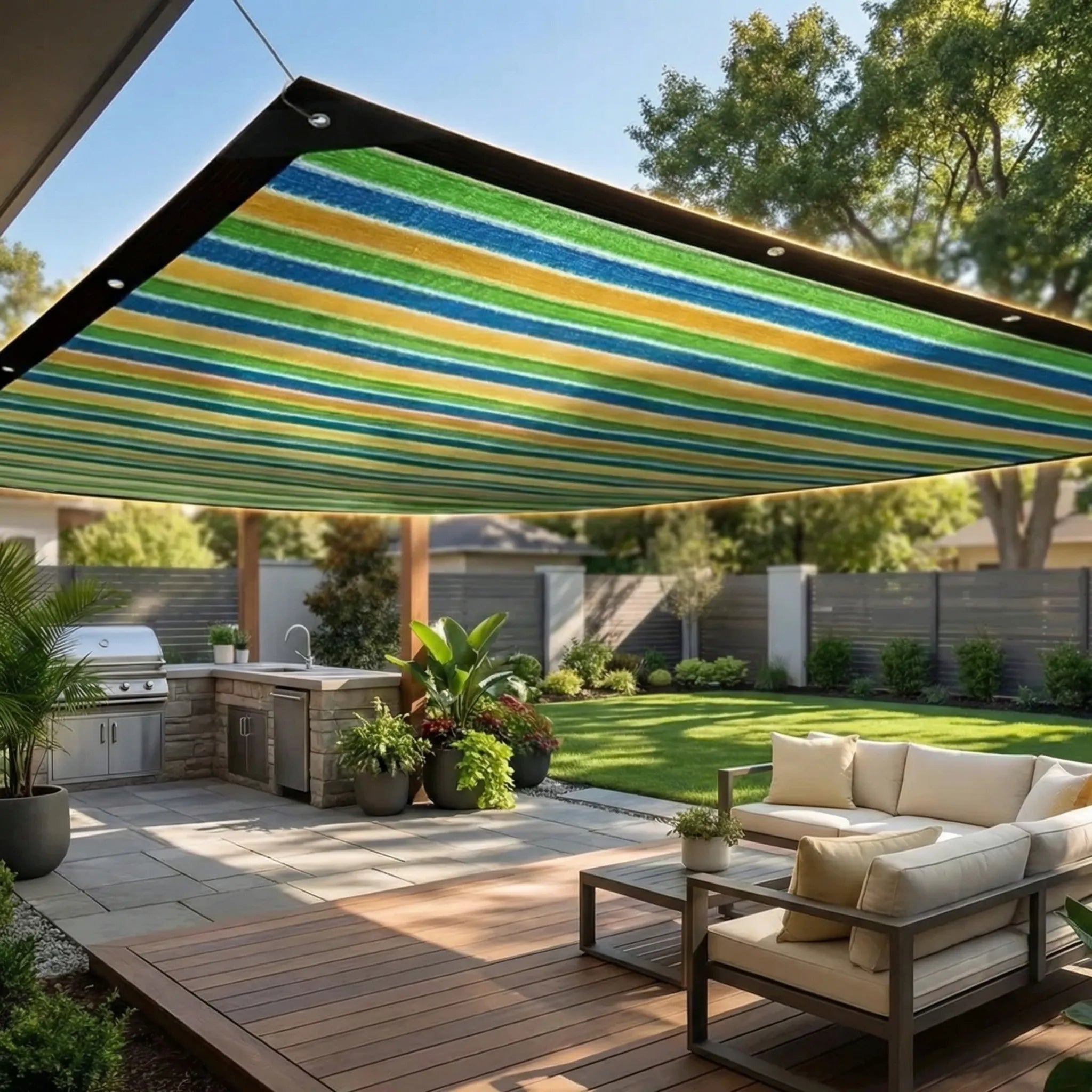 Nordspur | ShadeLoom Striped Outdoor Shade Canopy