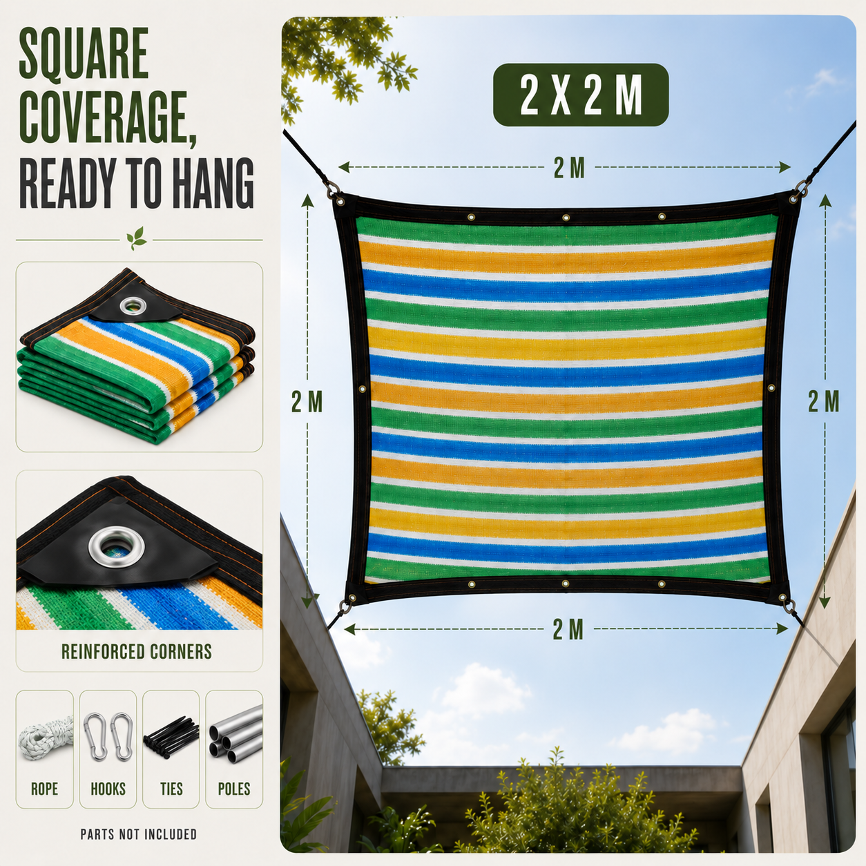 Nordspur | ShadeLoom Striped Outdoor Shade Canopy