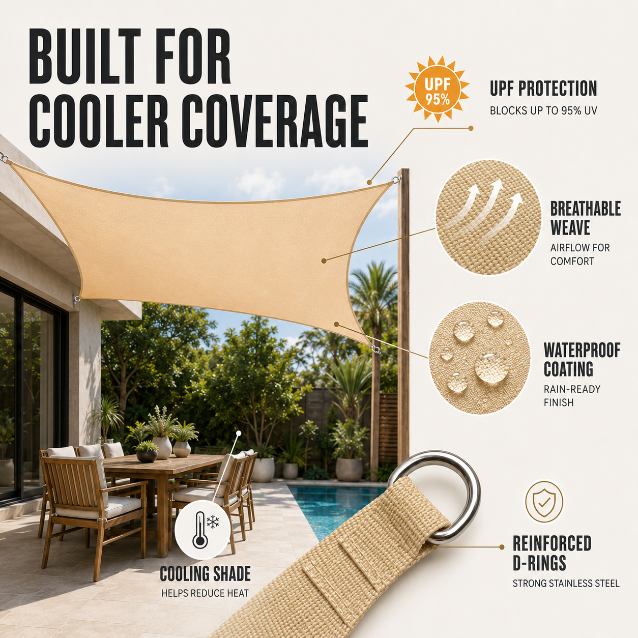 Nordspur | Shadeara Rectangular Sun Shade Canopy