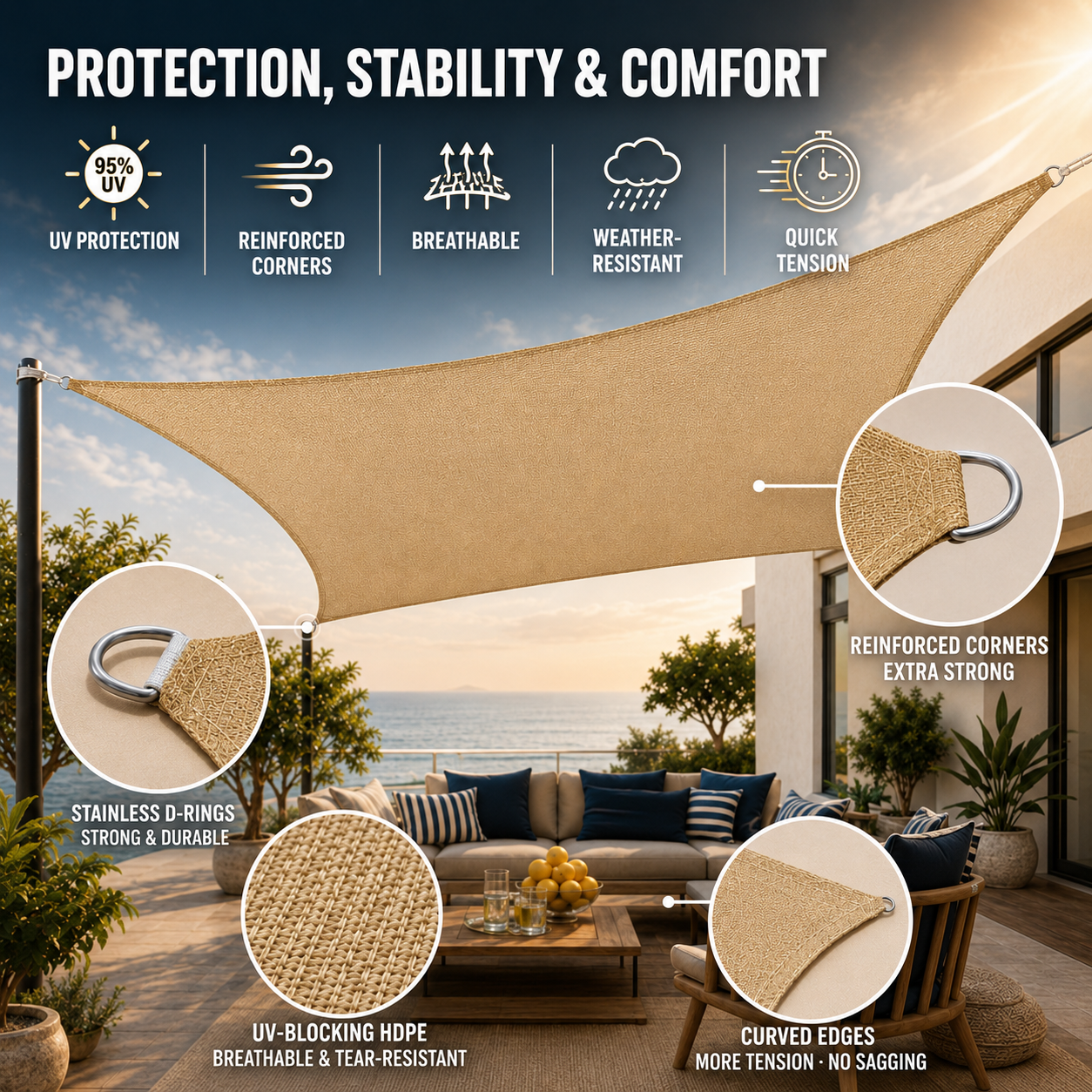 Nordspur | Shadence Rectangular Sun Shade Sail