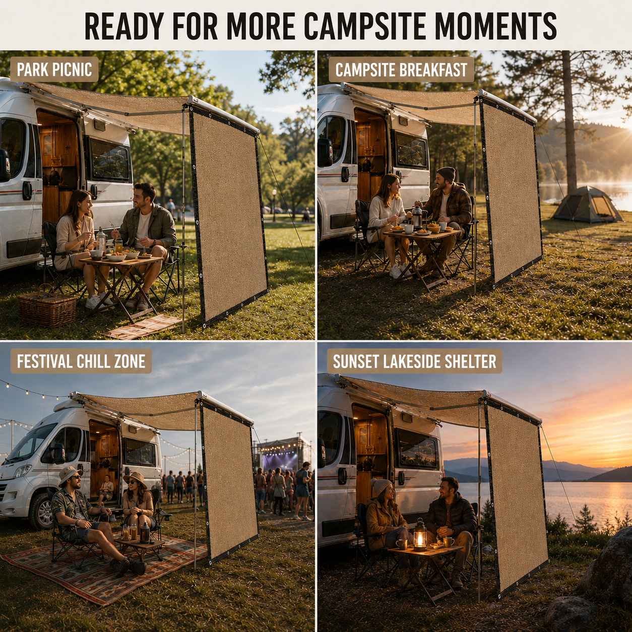 Nordspur | Shadeora Caravan Awning Side Panel | Campervan Sun & Wind Screen