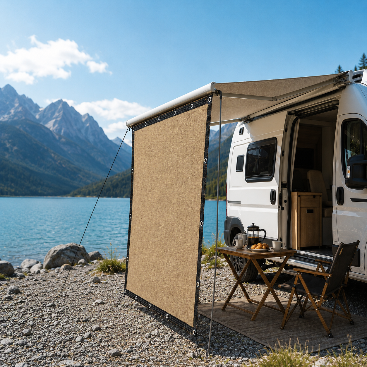 Nordspur | Shadeora Caravan Awning Side Panel | Campervan Sun & Wind Screen