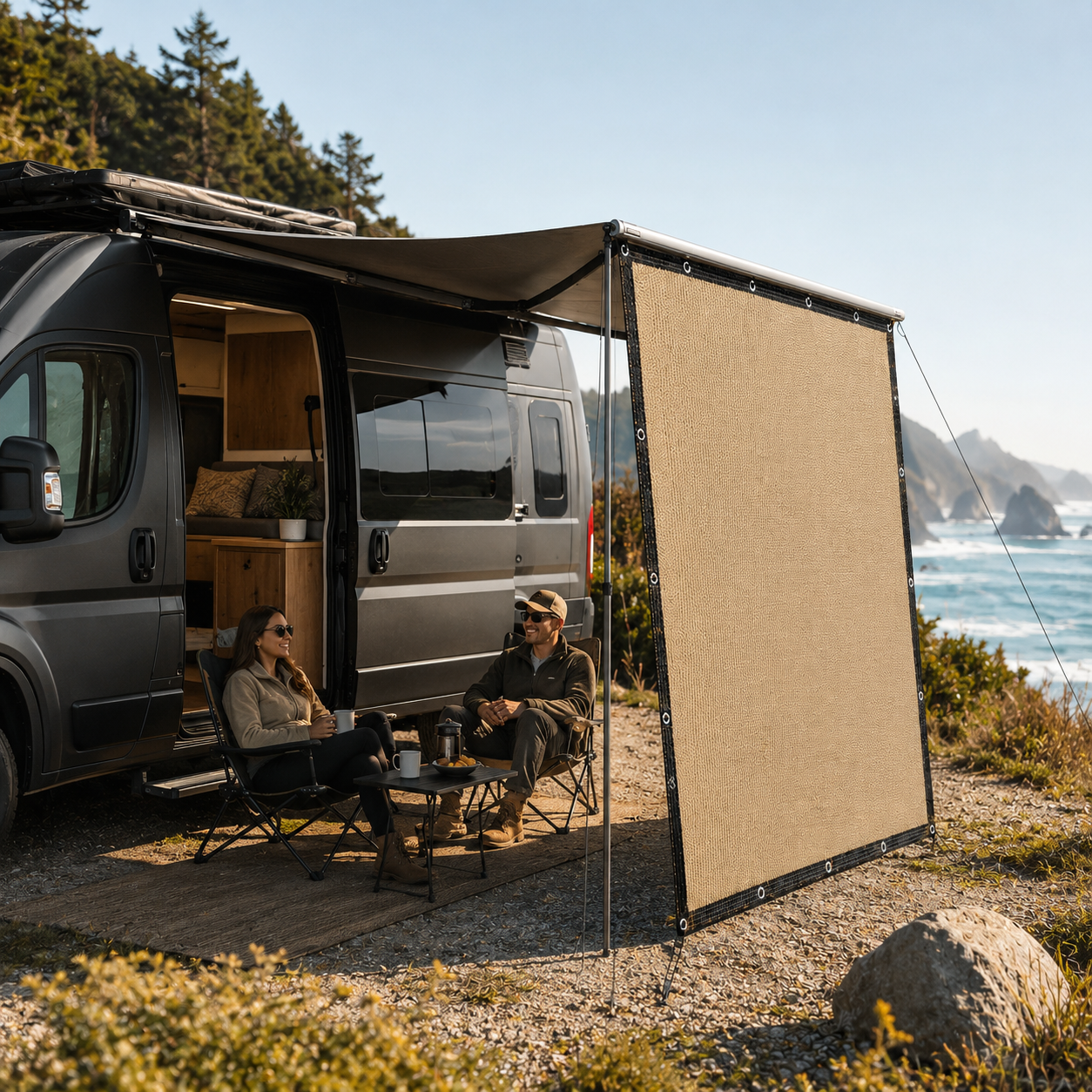 Nordspur | Shadeora Caravan Awning Side Panel | Campervan Sun & Wind Screen