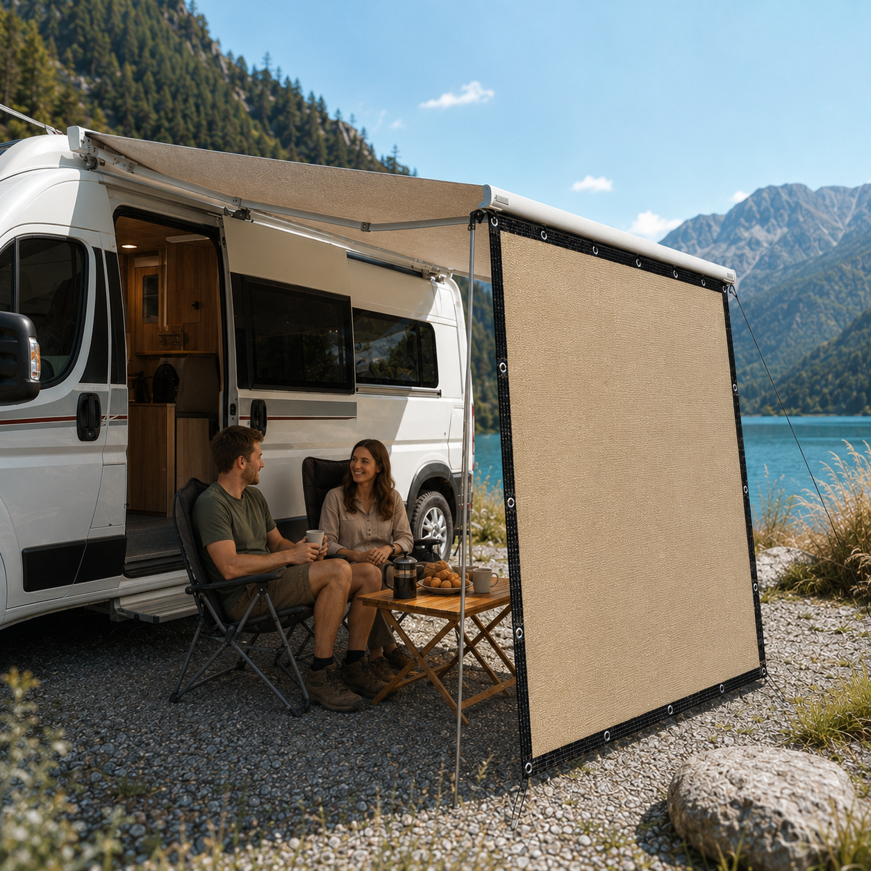 Nordspur | Shadeora Caravan Awning Side Panel | Campervan Sun & Wind Screen